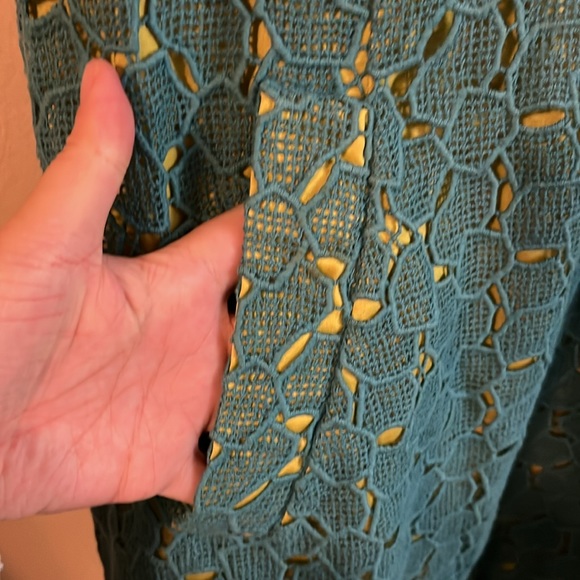 Diane von Furstenberg Carpreena Mini Pebble Lace Sleeveless Teal Green Dress 12 - Picture 4 of 16